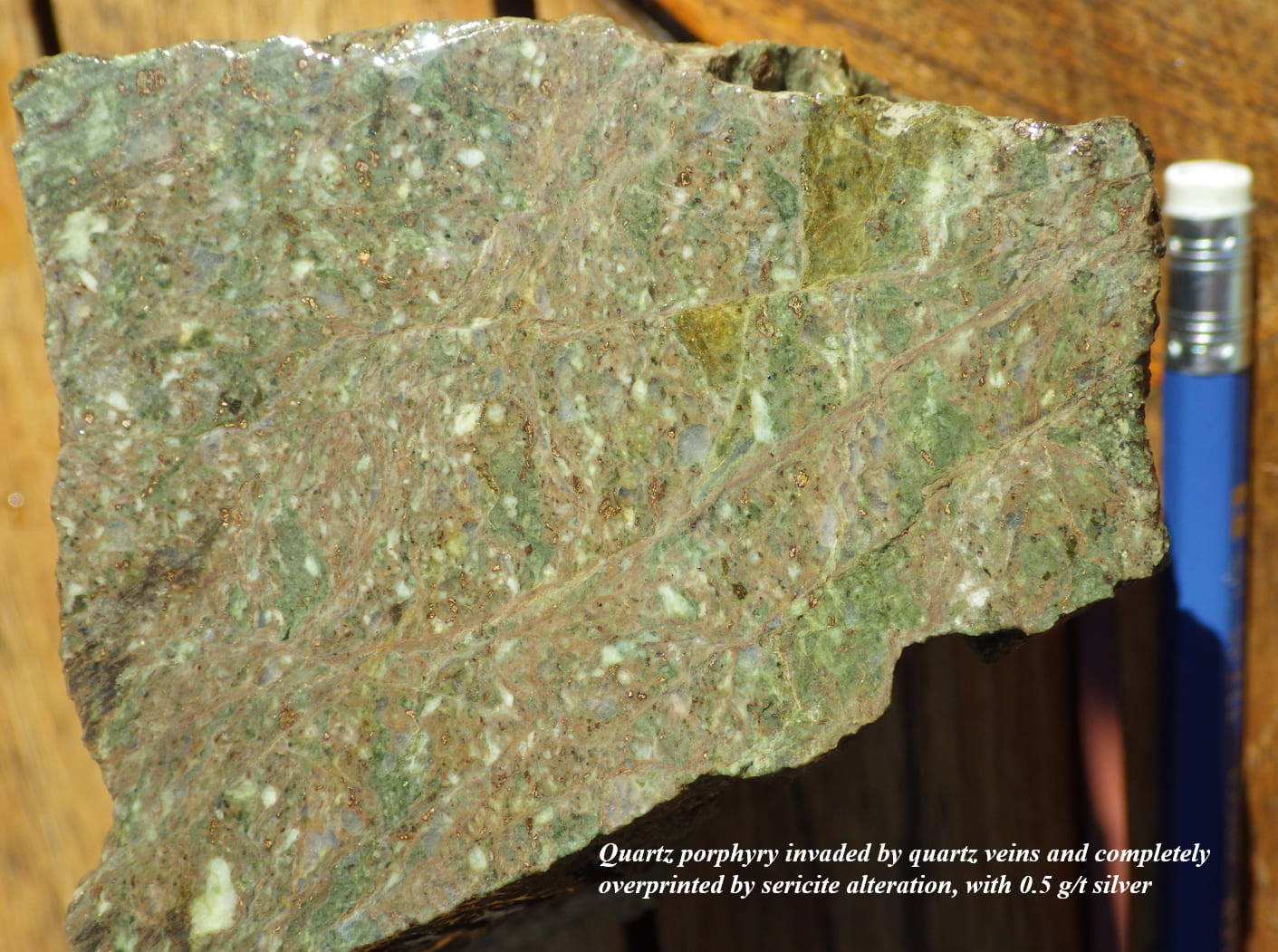 Pervasive alteration of qz porphyry rock